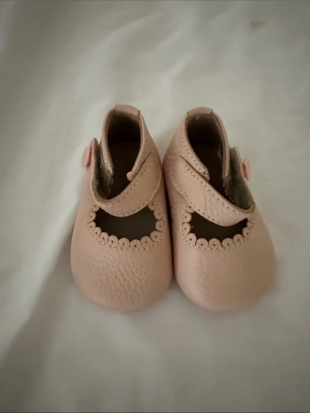 Elephantito Blush Pink Scalloped Mary Jane Baby Shoes